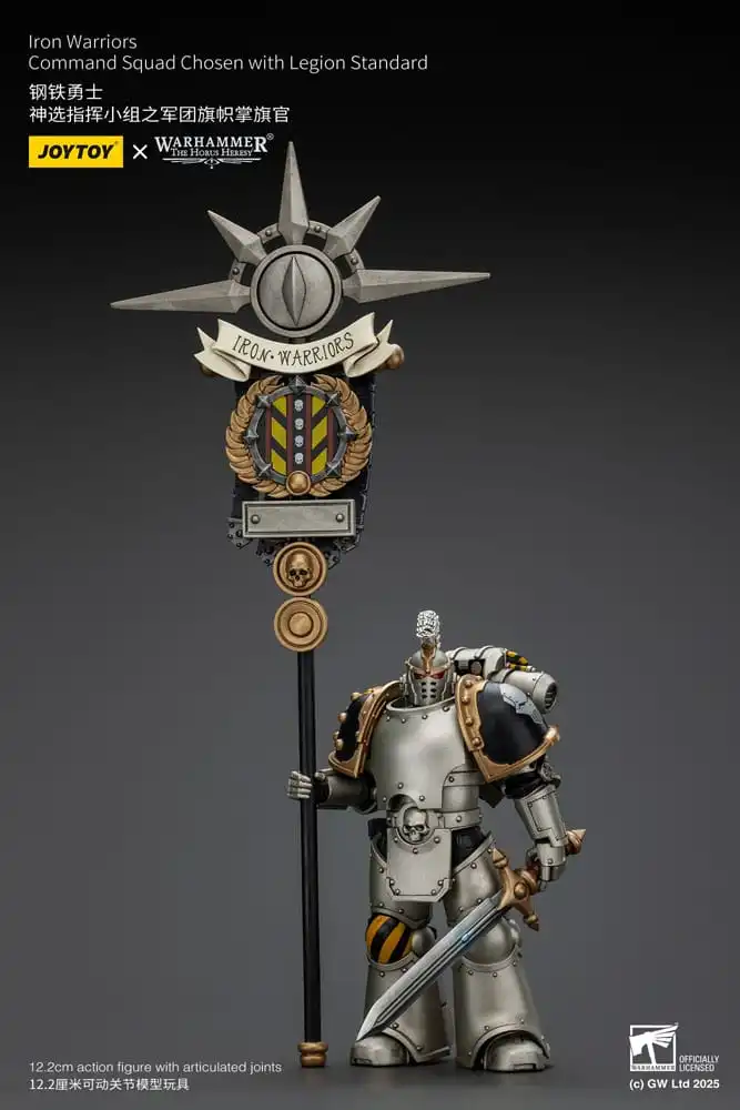 Warhammer The Horus Heresy Action Figure 1/18 lron Warriors Command Squad Chosen with Legion Standard 12 cm